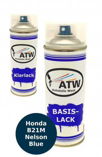 Autolack für Honda B21M Nelson Blue+400ml Klarlack Set